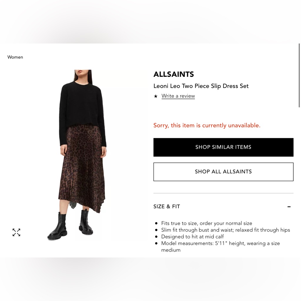 Allsaints Leoni Leo Wool  YakBlend Dress
